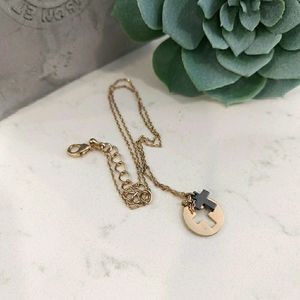 Gold Tone Cross Necklace
